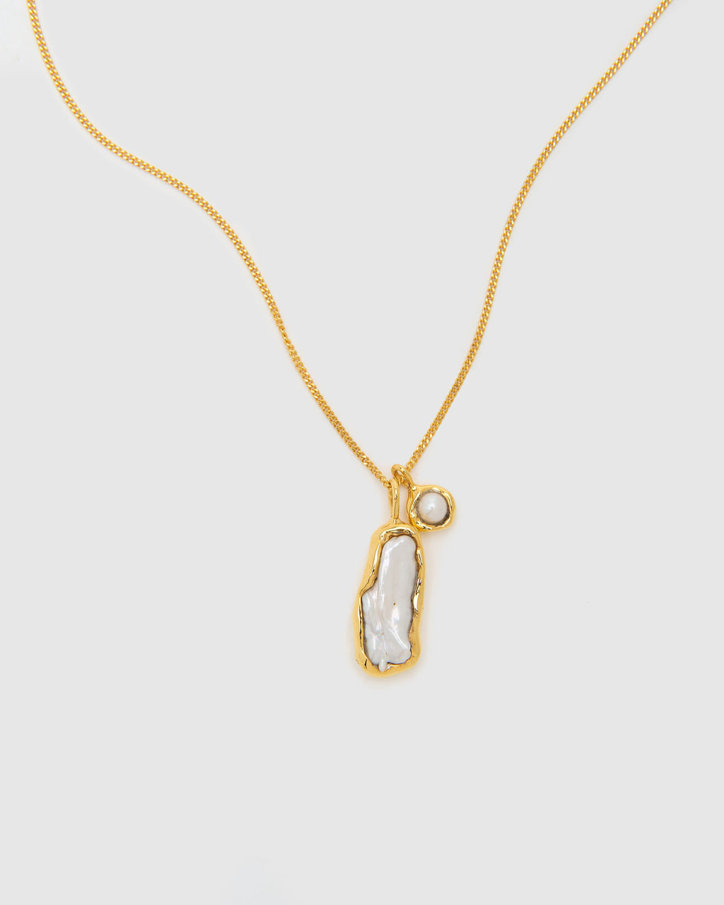 Double Pearl Gold Pendant