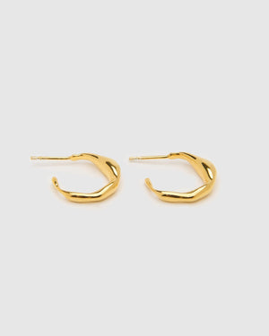 Wave Small Gold Hoops